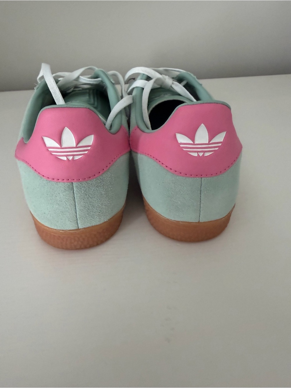 Adidas Gazelle Mint Green White Pink Sneakers - Picture 4 of 5